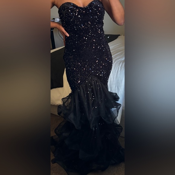 Black Sequin Prom Dress - Picture 3 of 3